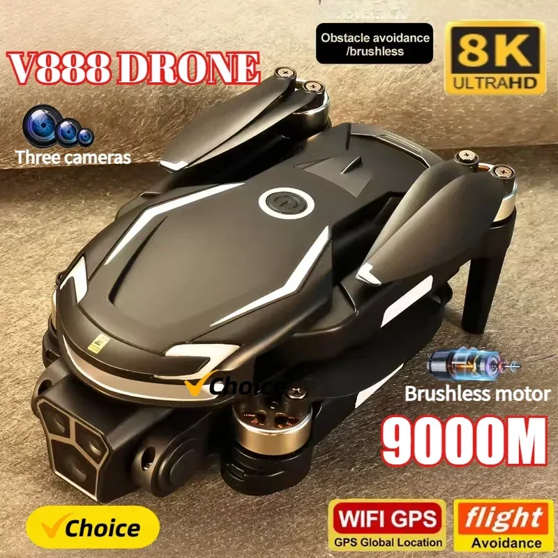 Новый дрон V888 8K с GPS, трем – обзор и цена Drone Kit Professional